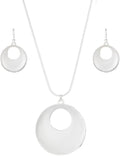 Madison Tyler Gold Plated Jewelry Set for Women | Silver Teardrop Pendant Necklace Trendy | Long Necklace with Snake Chain | Fashion Dangle Earring Set