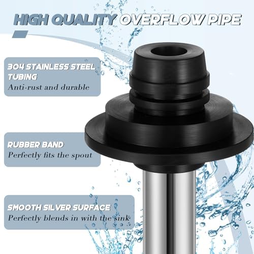 Tandefio 2 Pcs Stainless Steel Sink Overflow Pipe Stopper - Image 3