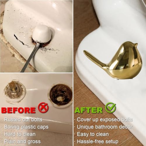 Ceramic Bird Toilet Bolt Covers Decorative Toilet Bolt Caps, Toilet Screw Cover - Image 5