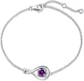 FANCIME Love Bracelet 925 Sterling Silver Infinity Birthstone Bracelets for Women Fine Jewelry Birthday Christmas Gifts for Her Mom Wife, Chain Length 6.7"+1.2" Extend