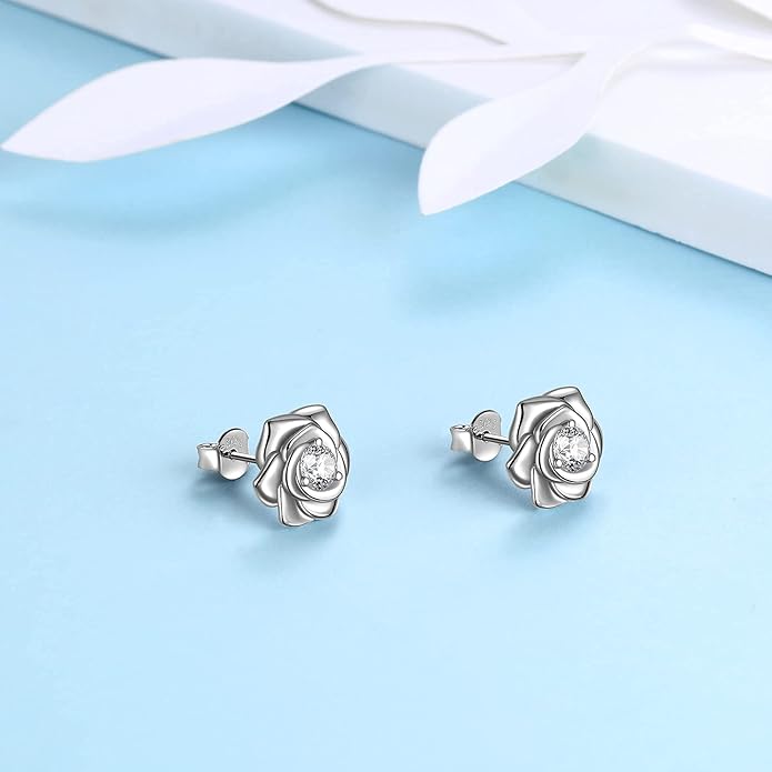 925 Sterling Silver Rose Flower Ring - Adjustable, Elegant Promise Ring for Women & Girls - Perfect for Birthday & Wedding Gifts