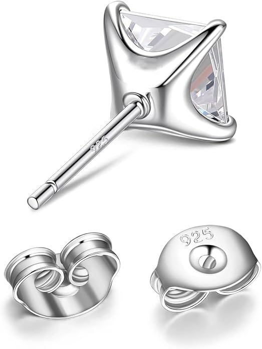 925 Sterling Silver Cubic Zirconia Necklace and Earrings Set for Women, Heart, Cushion, Round, Emerald Cut CZ, Solitaire Bezel Jewelry Set, CZ Bridal Jewelry Set, Bridesmaid Gift