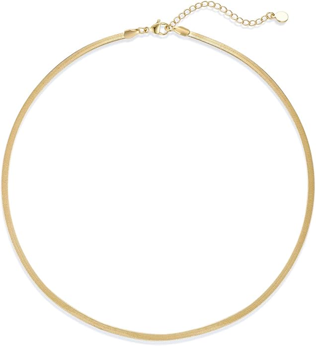 Natural Freshwater Baroque Pearl Necklace 14K Gold Plated Dainty Choker Necklace for Women Girls Snake Chain/Cuban Link/Paperclip/Ball Beaded Chain/Tennis Chain Fashion Jewelry for Gift