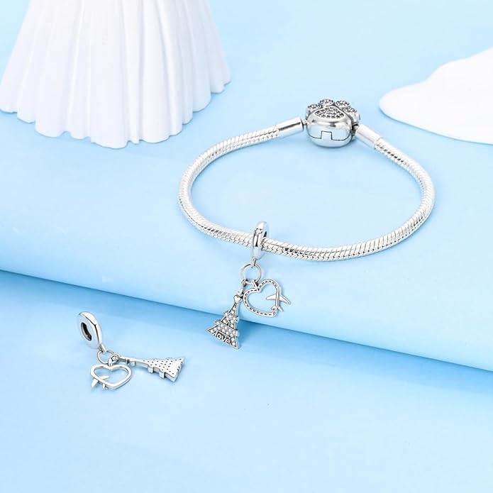 NARMO S925 Sterling Silver Charms Hamsa Charm for Pandora Bracelets Cross Charms for Bracelets Perfume High Heels Dangle Charms Silver Charms for Women