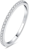 JewelryPalace 14K Gold Plated 925 Sterling Silver Rings for Women, Cubic Zirconia Promise Rings for Her, Stackable Wedding Bands Rings for Women Set Size 4-12