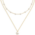 OGD Gold Pearl Necklaces Set for Women 14K Gold Plated Dainty Layered Pearl Cute Daisy Pearl Choker Gold Necklace Gifts for Women Gold Trendy Jewelry Gifts