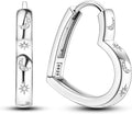 NARMO Earrings for Women 925 Sterling Silver Heart Hoops Small Colorful Rainbow Hoop Earrings Huggie Earrings