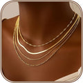 Necklaces for Women,Gold Plated Herringbone Layering Choker Necklace for Women Non Tarnish Stack Waterproof Jewelry Gift