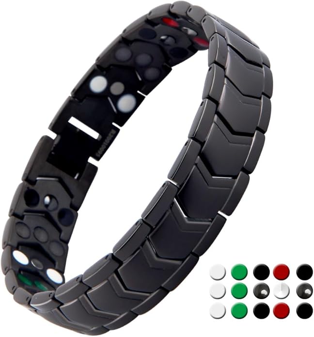KYOSI 3X Magnetic Bracelets for Men Three rows Energy Stainless Steel Bracelet Magnet Link Mens Christmas Gift Jewelry