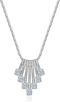 Fan-Shaped Moissanite Pendant Necklace for Women, 14K Gold Clavicle Chain, Fashion-Forward Present for Her