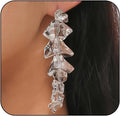 Long Clear Geometric Dangle Earrings for Women Fashion Transparent Irregular Crystal Ice Bar Drop Statement Earring Unique Bold Acrylic Hanging Jewelry