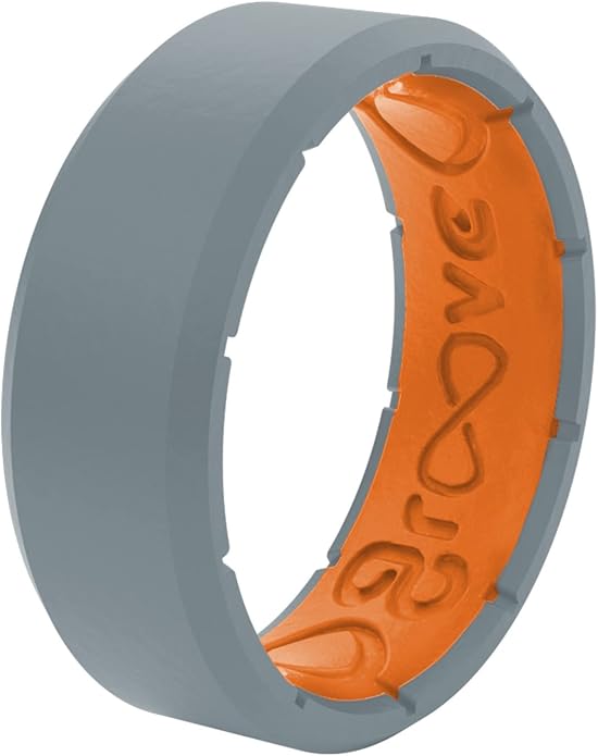 Groove Life Edge Silicone Ring - Breathable Rubber Wedding Rings for Men, Unique Design, Comfort Fit Ring