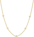 VRIUA Necklaces for Women - 14K Gold/Silver Plated Dainty Chain Necklace with Five Charms: Diamond, Bow, Snowflake, Cross, Flower, Clover, Butterfly, Heart, Star of David, and Star Trendy Jewelry