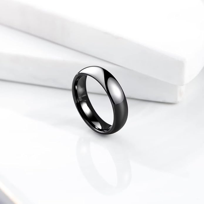 King Will Tungsten Carbide Wedding Band for Men Women Promise Rings for Couples Domed High Polish