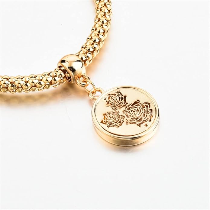 Crystal Charms Multilayer Bracelets - 3PCS Gold/Silver/Rose Gold Corn Chain Bracelet for Women, Tree of Life Heart Shaped Stretch Bracelet