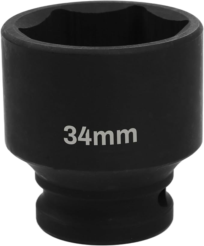 1/2" Drive 34mm Deep Impact Socket, 6 Point Chrome Molybdenum Steel Heavy Duty by YTkavq
