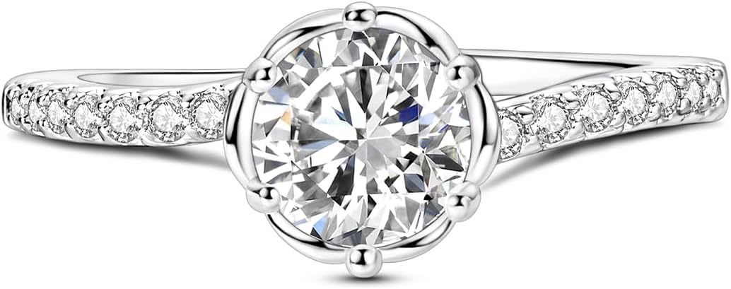 Parmuz 925 Sterling Silver Adjustable Ring for Woman Stackable Open Lucky Ring Eternity Bands Dainty CZ Statement Engagement
