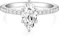 TIGRADE 2CT Engagement Ring for Women Marquise Cut Cubic Zirconia Wedding Band CZ Promise Anniversary Ring Size 3-12