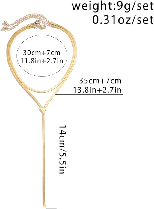 GIGB PBDK Chunky Gold Choker Necklace for Women,Trendy Silver Statement Necklace Long Snake Chain Drop Necklace,Charm Prom Body Jewelry Accessories Gifts