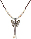 Boho Style Colorful Ceramic Bead Strand Necklace Adjustable Bohemian Jewelry Gift for Women, Fashion Clothing Matching Necklace
