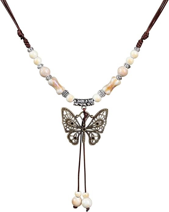 Boho Style Colorful Ceramic Bead Strand Necklace Adjustable Bohemian Jewelry Gift for Women, Fashion Clothing Matching Necklace