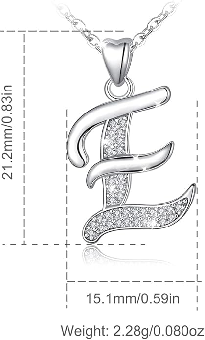 AEONSLOVE 925 Sterling Silver Initial Necklaces for Women, 26 Letters Pendants Necklace Gift for Mother, Daughter, Wife, 18 Inch Chain