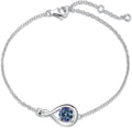 FANCIME Love Bracelet 925 Sterling Silver Infinity Birthstone Bracelets for Women Fine Jewelry Birthday Christmas Gifts for Her Mom Wife, Chain Length 6.7"+1.2" Extend