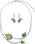 Chunky Statement Jewelry Set Vintage Retro Leaf Flower Floral Geometric Bohemian Boho Bib Necklace Earring Set Fashion Costume Jewelry for Women Girls Wedding Party Prom Unique Gift