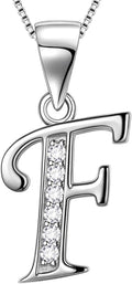 Aurora Tears Letter Necklace Initial 925 Sterling Silver Alphabet Pendant Crystal Name Gift Women Cubic Zirconia Jewelry