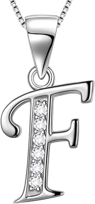 Aurora Tears Letter Necklace Initial 925 Sterling Silver Alphabet Pendant Crystal Name Gift Women Cubic Zirconia Jewelry