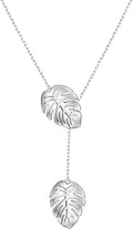 Long Necklace Sterling Silver Larait Bar Y Lariat Long Chain Drop Adjustable Necklace Gift for Her, 30"