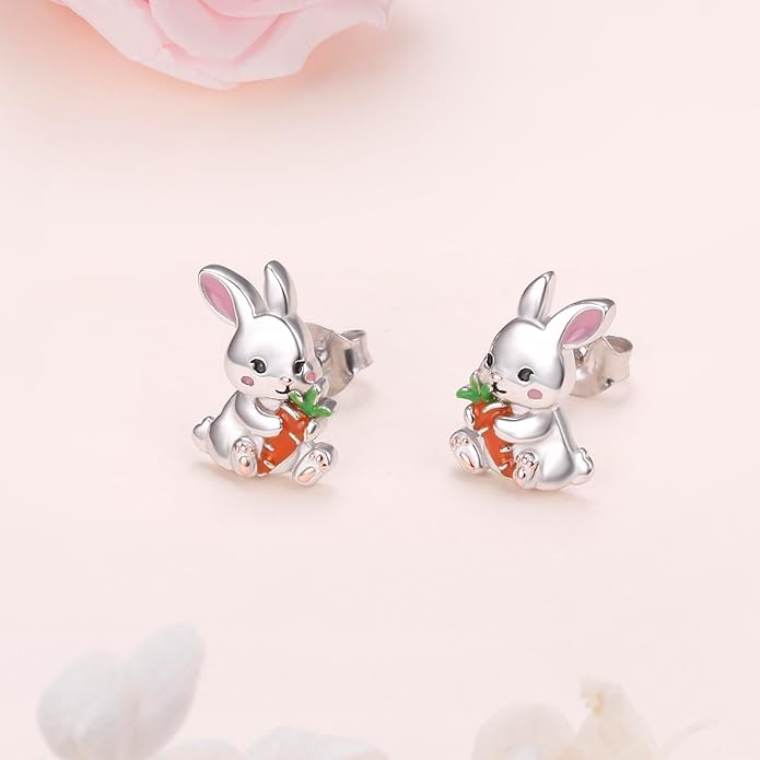 FLYOW 925 Sterling Silver Cute Animal Jewelry Hummingbird/Butterfly/Wolf/Corgi/Cat/Snake/Spider/Bat/Penguin/Bear/Opossum/Frog/Guinea Pig for Women Mother Friend Animal Lovers