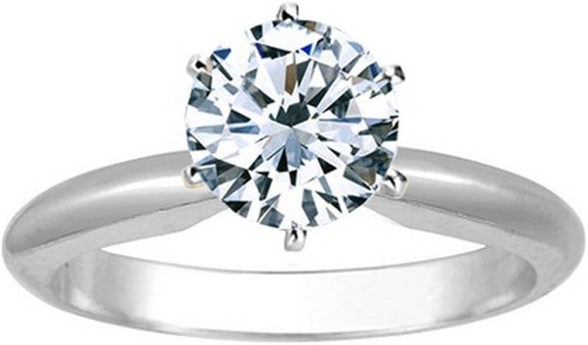 Houston Diamond District 6 to 10 Carat IGI CERTIFIED Lab Grown Diamond 6 Prong Solitaire Round Cut Engagement Ring (E-F Color VS2-SI1 Clarity)