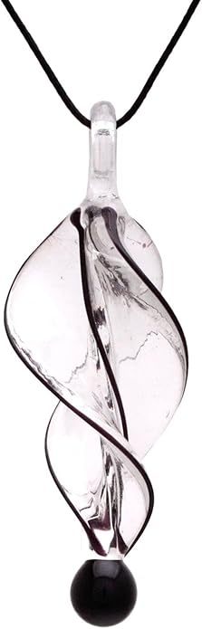 BESHEEK Murano Inspired Twist and Twirl Glass Pendant Necklace for Women Handcrafted Artisan Hypoallergenic Italian Style Jewelry