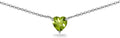 Birthstone Necklace for Women - Genuine or Synthetic Gemstone, 7mm Heart Solitaire, Short Dainty Layered Choker, Silver