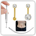 Uni-J Floating Belly Button Rings G23 Titanium 14G Navel Rings - Equipped With Piercing Taper Ball Grabber Tool for Changing Jewelry