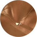 Initial Necklace for Women 18K Gold Plated Stainless Steel Tiny Heart Letter Necklace Personalized Name Necklace