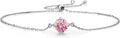 Gem Stone King Gemstone Birthstone Solitaire Bracelet For Women | 925 Sterling Silver | Round 6MM | Gift for Her Women Wife Mom Lady Daughter | Adjustable Bolo Bracelet | Easy-On Easy-Off
