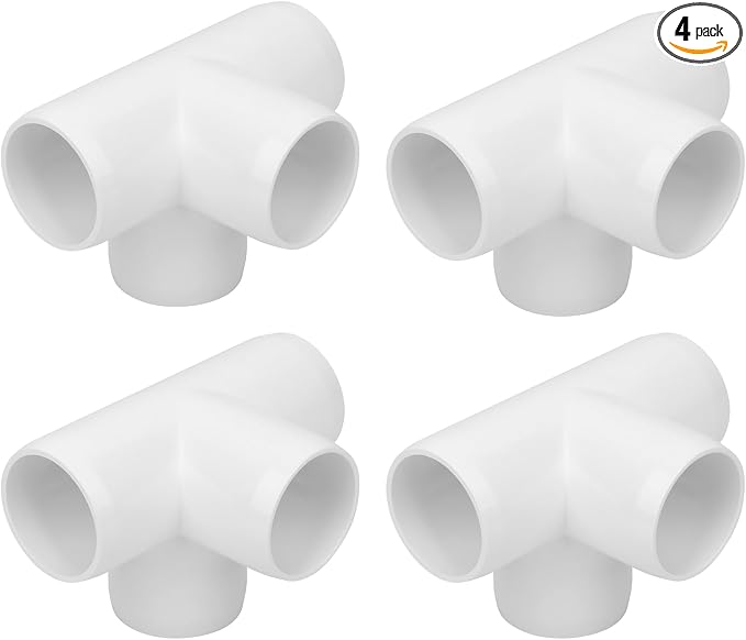 4Pack 1-1/4IN 4-Way PVC Pipe Fittings SCH40 Furniture Grade PVC Elbow Corner by Lswteiz