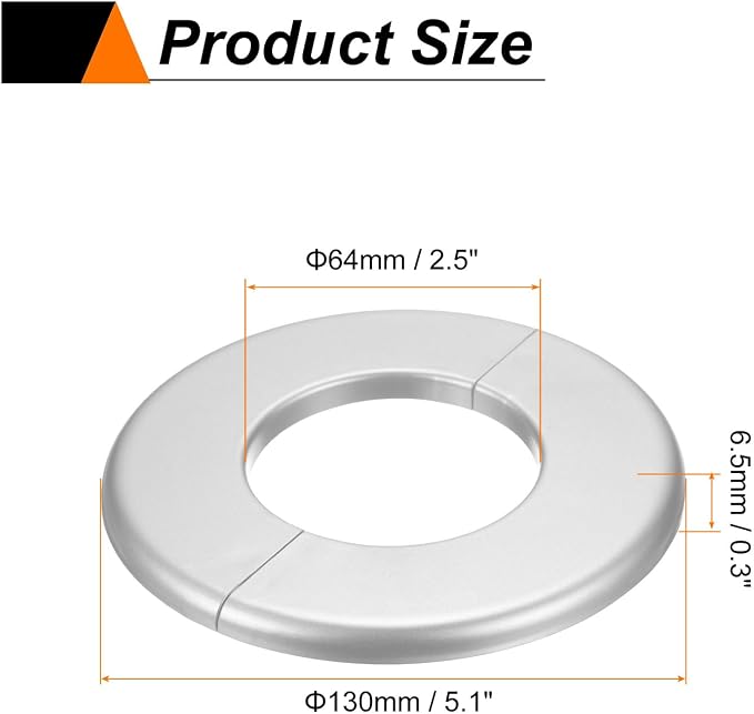 HARFINGTON 2pcs Wall Split Flange 64mm/2.5" Self-Adhesive Plumbing Cover Plates - Image 2