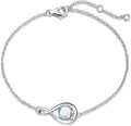 FANCIME Love Bracelet 925 Sterling Silver Infinity Birthstone Bracelets for Women Fine Jewelry Birthday Christmas Gifts for Her Mom Wife, Chain Length 6.7"+1.2" Extend