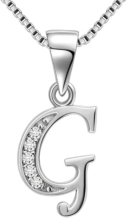 Aurora Tears Letter Necklace Initial 925 Sterling Silver Alphabet Pendant Crystal Name Gift Women Cubic Zirconia Jewelry