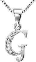 Aurora Tears Letter Necklace Initial 925 Sterling Silver Alphabet Pendant Crystal Name Gift Women Cubic Zirconia Jewelry
