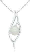 Angara Natural Moonstone Pendant for Women | Moonstone Angel Wing Bypass Pendant in 14K Solid Gold/Platinum With 18" Chain | Birthday, Anniversary, Gemstone Jewelry Gift