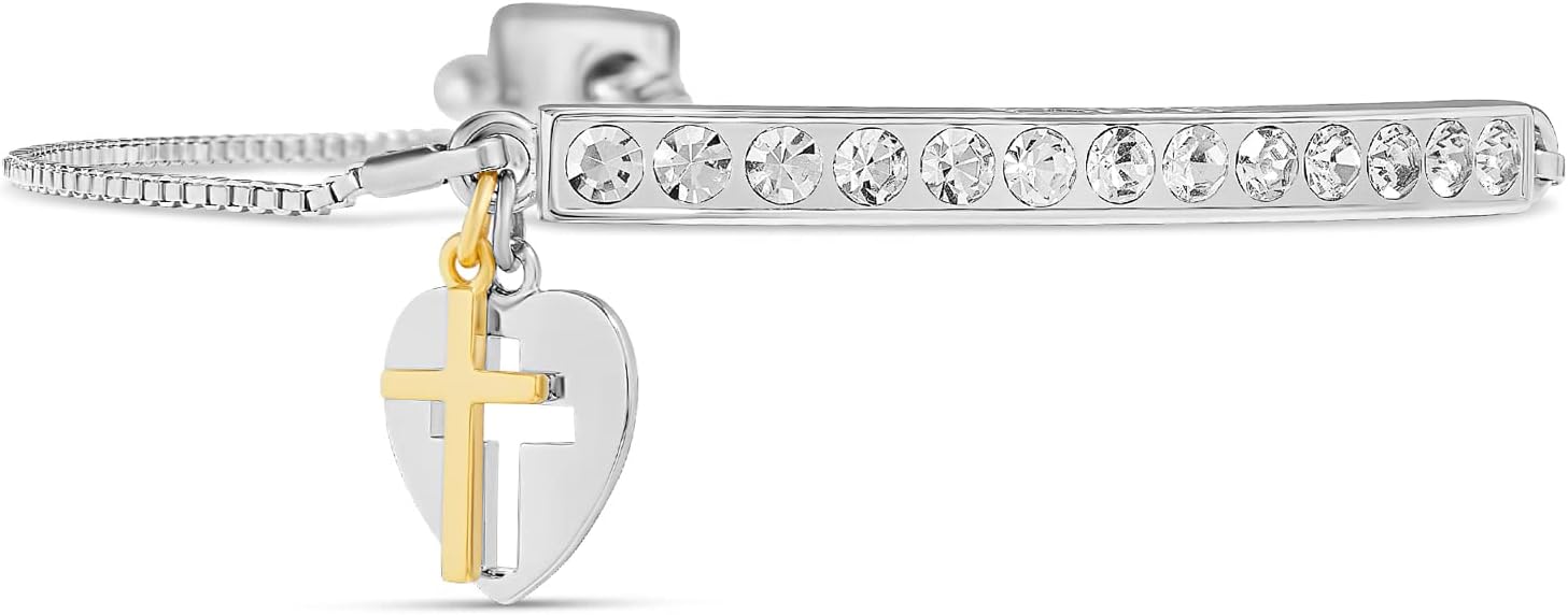 INSPIRED VOICES Sterling Silver Plated Charm Bracelets for Women - Easy Adjustable Bracelets