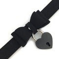 Destiny Love Bell Padlock Choker Collar Necklace Lolita Bow Collar Cat Kitty Velvet Necklace with Heart Lock and Key with Box for Women and Men
