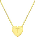 YL Initial Necklace 925 Sterling Silver Heart Letter Pendant A-Z Alphabet Cubic Zirconia Jewelry for Women