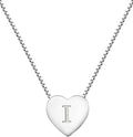 YL Initial Necklace 925 Sterling Silver Heart Letter Pendant A-Z Alphabet Cubic Zirconia Jewelry for Women