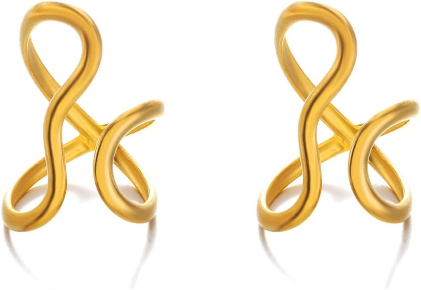 Chunky Rings For Women, Gold Silver Thumb Ring Asymmetrical Wavy Curve Ring Adjustable Non Tarnish Dainty Stainless Steel New Year Anniversary Birthday Jewelry Gift