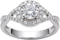 1.22 Carat (ctw) Round-Cut Halo Lab-Grown Sapphire/Lab-Grown Diamond/Moissanite Twisted Wedding Engagement Ring for Women 925 Sterling Silver/10K/14K/18K Real Gold Engagement Rings Jewelry(D Color, VVS Clarity), Size 3-14